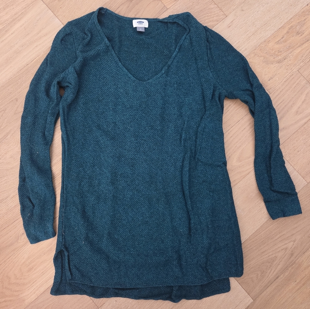 OLD NAVY | Teal Long Sleeve V-Neck Sweater
